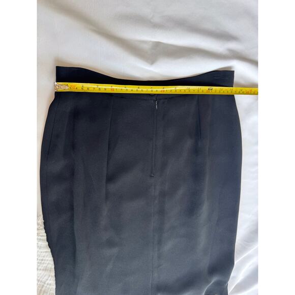 Giorgio Armani Le Collezioni Skirt Sz 10 Knee Length Glam Black Pencil Vintage - Picture 7 of 9